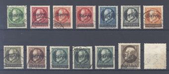 Saargebiet Sarre Ausgaben, gestempelter Posten aus Mi.Nr. 18-31