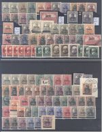 Saargebiet Sarre Ausgaben, */**/gestempelter Posten auf 2 Steckkarten