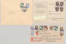 Franz. Zone Allg. Ausgaben, 5 interessante Belege mit besseren MiF