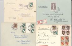 Franz. Zone Allg. Ausgaben, 6 interessante Belege mit guten MiF