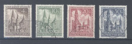 Berlin Michel Nr. 106-09, Gedächtniskirche 1953 gestempelt, 109 gp. BPP