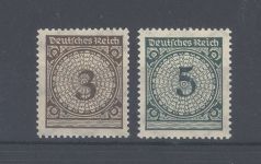 Dt. Reich Michel Nummer 338b und 339b aus Rosetten 1923 **, geprüft