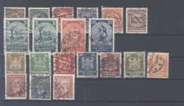 Dt. Reich, gestempelter Posten aus 1924-32 auf Steckkarte