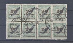 Dt. Reich Dienst Mi.Nr. 87, 20 Mrd. 1923 gestempelt Achterblock, geprüft