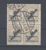 Dt. Reich Dienst, Viererblock Mi.Nr. 84, 2 Mrd, gestempelt , geprüft
