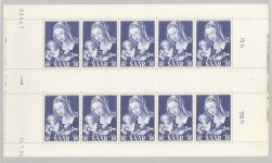 Saarland, ** Kleinbogen der Mi.Nr. 351-53, Gemälde 1954