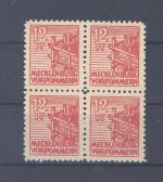 SBZ Michel Nummer 36zb, 12 Pfg. 1946 als ** Viererblock, geprüft BPP