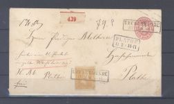 Preußen, Siegel Paketbegleit GA mit 3 Sgr. ZuF aus Ueckermünde