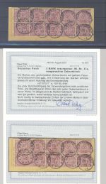 Dt. Reich Mi.Nr. 37e, 2 Mark 1857 als Zehnerblock gestempelt, FA BPP