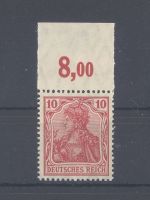 Dt. Reich Michel Nummer 86 I d, 10 Pfg. 1915 ** vom Oberrand, FA BPP