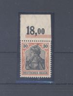 Dt. Reich Michel Nummer 89 I x, 30 Pfg. 1915 ** vom Oberrand, FA BPP