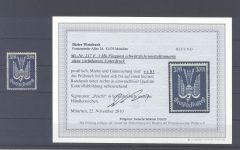 Dt. Reich Michel Nummer 217 F, 3 Mark Freimarke 1922 **, Befund BPP
