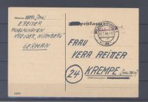 Dt. Feldpost 2. WK, Karte 1945 vom Kreuzer 1945 aus Wilhelmshafen