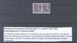 Dt. Bes. 2. WK Frankreich Dünkirchen Michel Nr. 1 I ungebraucht *, signiert