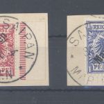 Dt. Kolonien Marianen Michel Nummer 3-4 I auf Briefstücken