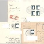 Dt. Reich, 5 Belege mit Blockfrankaturen als Posten