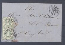 Thurn & Taxis, Brief 1 Kreuzer Paar MeF Ortsstempel aus Bensheim