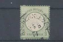 Dt. Reich Mi.Nr 17 FZL, 1-3 Gr. fehlendes Zahnloch gestempelt, gp. BPP