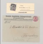 Dt. Bes. 1. WK Stadtpost Warschau, 2 Belege als Posten