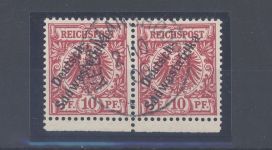Dt. Kolonien DSWA Michel Nr. 7b, 10 Pfg. gestempeltes Paar, FA BPP