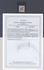 Dt. Kolonien DSWA Michel Nr. 5d, 3 Pfg. 1899 ungebraucht *, FA BPP