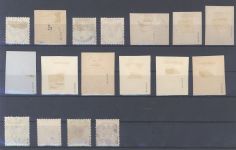 Dt. Kolonien, gestempelter Posten geprüfter Werte auf Steckkarte