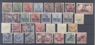 Dt. Auslandspostämter umfangreicher gestempelter Posten auf Steckkarte