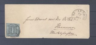 Thurn & Taxis, Bahnpost Brief 1 Sgr. EF aus Bückeburg nach Hannover