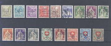 Schweiz Dienst Michel Nummer 1-18, Freimarken 1935 fast komplett