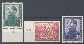 DDR, gestempelter Posten aus 1950-52 auf Steckkarte