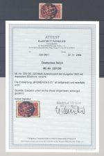Dt. Reich Mi. Nr. 220 DD, 200 Mark Doppeldruck 1922 gestempelt, FA BPP