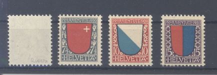 Schweiz Michel Nummer 152-55, Freimarken 1920 **