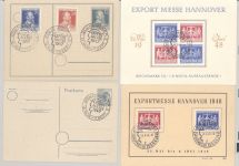 All. Bes., kleinerer Posten Exportmesse Belege mit FDC V Zd 1