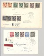 Dt. Bes. 2. WK Luxemburg, 11 verschiedene Belege als Posten