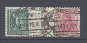 Dt. Reich Zusammendruck Mi.Nr. KZ 8, Germania gestempelt, FA BPP