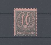 Dt. Reich Dienst Michel Nr. D 71 Y , 10 Mark 1922 ungebraucht * FA BPP