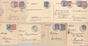 Dt. Reich Dienst, 13 gelaufene Belege aus verschiedenen Orten