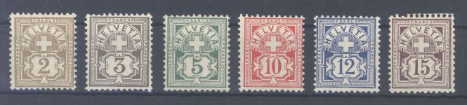 Schweiz Michel Nummer 82-87, Freimarken 1906 */**