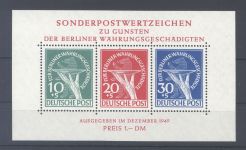 Berlin Block 1, Währungsgeschädigte 1949 **