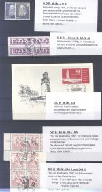 DDR, **/gestempelter Posten mit 10 Besonderheiten
