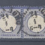 Dt. Reich Michel Nummer 5 + 5 I, 2 Gr. als gestempeltes Paar, FA BPP