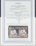 Dt. Reich Michel Nummer 5 + 5 I, 2 Gr. als gestempeltes Paar, FA BPP