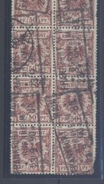 Dt. Reich, Zehnerblock Michel Nummer 50b, 50 Pfg. gestempelt, FA BPP