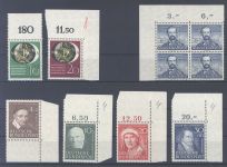 Bund, ** Posten Eckrandwerte aus 1951-52 auf Steckkarte