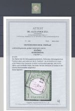 Dt. Reich Mi.Nr. 23b FZL, 1 Kr. fehlendes Zahnloch gestempelt, FA BPP