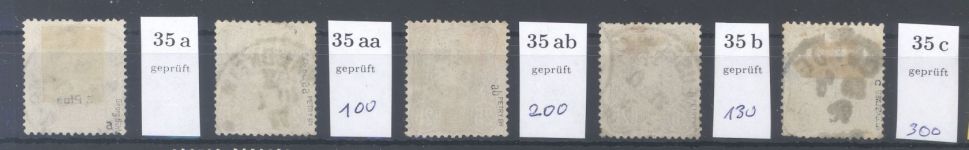 Dt. Reich Mi.Nr. 35, 25 Pfge. Adler-Krone 1875 in allen Farben, geprüft