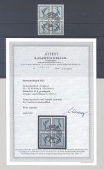 Dt. Reich 2 x Zusammendruck Mi. K 8 als Viererblock gestempelt, FA BPP