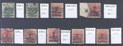 Dt. Reich, gestempelter Posten aus Mi.Nr. 301-12, Freimarken 1923, gp. Infla