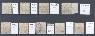 Dt. Reich, gestempelter Posten aus Mi.Nr. 301-12, Freimarken 1923, gp. Infla