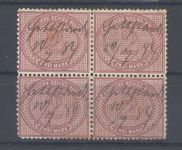 Dt. Reich Mi.Nr. 37b, 2 M im gestempelten Viererblock, geprüft BPP